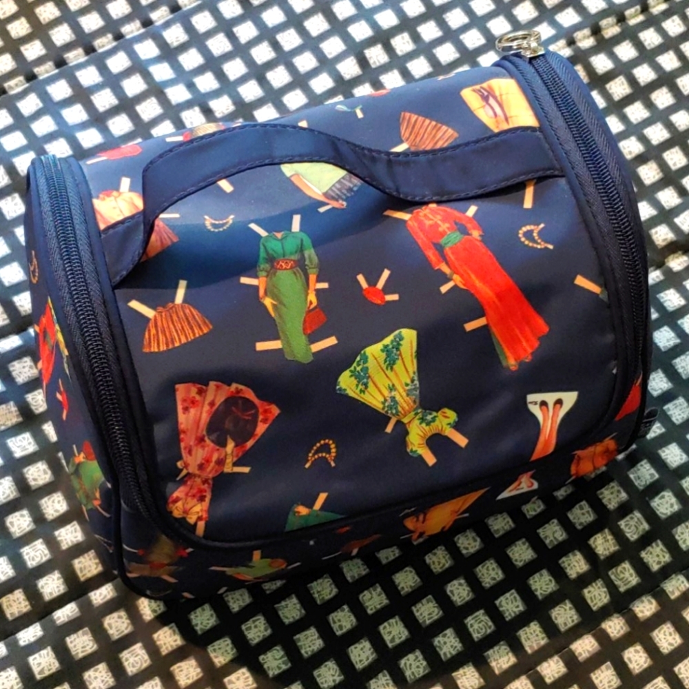 Large navy blue cosmetic bag